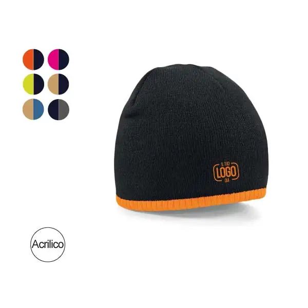 Cappello a Cuffia in Acrilico Soft-Touch a Doppio Strato con Bordino a Contrasto di Colore Personalizzato Ideale come Articolo Promozionale-BEECHFIELD