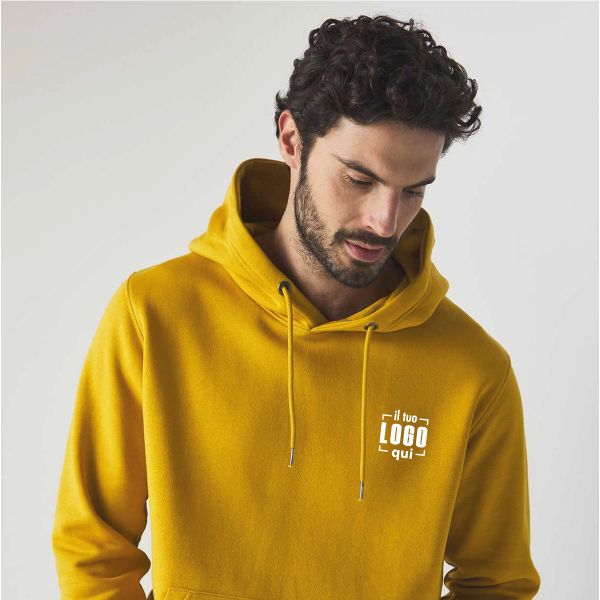 Felpa con Cappuccio Unisex in Cotone Organico Interno Felpato Personalizzata Ideale come Articolo Promozionale